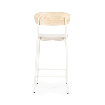 Scaun de bar Skoladin lemn de frasin bej 95 cm - Img 6
