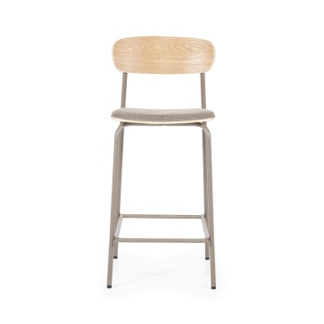 Scaun de bar Skoladin lemn de frasin taupe 95 cm - Img 12