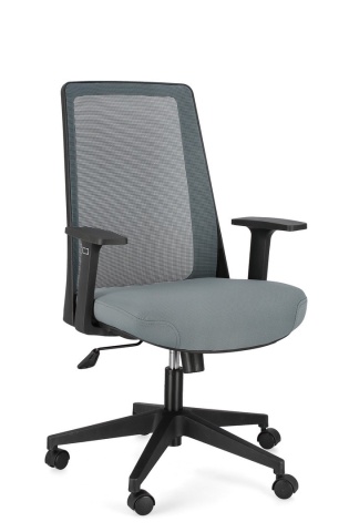 Scaun de birou cu brațe, plasă, reglabil pe înălțime, gri închis, 62x61.5x101-111 cm