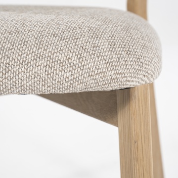 Scaun Mikky Tesatura taupe si lemn de stejar natural - Img 15