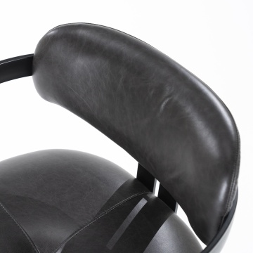 Scaun Morris din piele si metal negru - Img 13