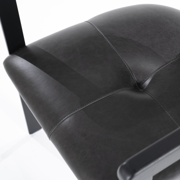 Scaun Morris din piele si metal negru - Img 15
