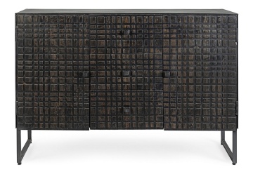 Servanta 120 cm, cu 2 uși și 3 sertare, din lemn și oțel, 120x38x85 cm - Img 3