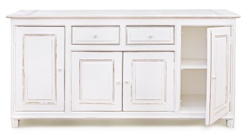 Servanta Colette, cu 4 uși și 2 sertare, din lemn masiv de mango, finisaj vopsit, 180 x 50 x 90 cm - Img 4