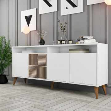 Servanta din pal melaminat Milano alba 180x78,6x35 cm - Img 2