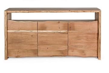 Servanta Eneas, cu 2 uși și 3 sertare, din lemn de acacia, 160x45x85 cm - Img 3