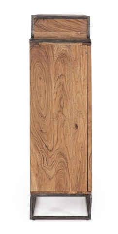 Servanta Janak, cu 2 uși și 2 sertare, din lemn de salcâm și oțel, 145x40x134 cm - Img 4
