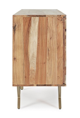 Servanta Raida, 140 cm, cu 2 uși, din lemn de acacia, stil vintage, 140x40x76 cm - Img 5