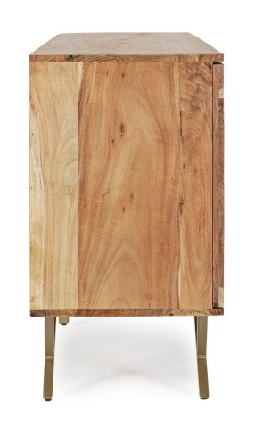 Servanta Raida, 160 cm, cu 3 uși, din lemn de acacia, stil vintage, 160x40x76 cm - Img 5