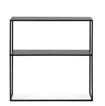 Set 2 Consolă dreptunghiulară Alrik, din oțel vopsit electrostatic, negru, 78x27x78 cm - Img 3