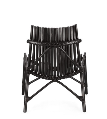 Set 2 Fotolii lounge Menendez, din ratan, negru, 77 x 80 x 84 cm - Img 5