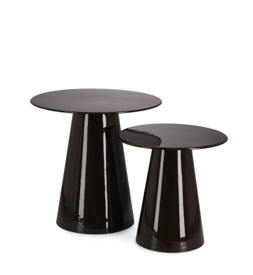 Set 2 măsuțe de cafea Salema, din oțel cu finisaj emailat, diametru 40 cm și 50 cm - Img 3