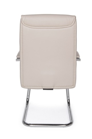 Set 2 scaune de birou Sydney, cu brațe, din piele ecologică și oțel cromat, taupe, 58x60,5x101,5 cm - Img 4