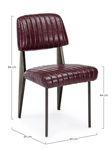 Set 2 scaune Nelly, cu brațe, piele ecologică, maro inchis, 60x59x81 cm - Img 2