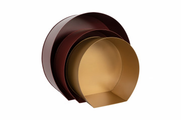 Set 3 polite din fier 27cm / 31,5cm / 39,5cm x 26cm / 30cm / 37,5 cm roșu/ auriu - Img 3