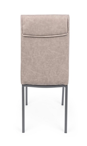 Set 4 scaune Sofie, tapițate cu piele ecologică vintage, taupe 43x59.5x99.5 cm - Img 4