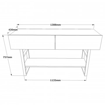Set consola din pal melaminat si oglinda pin 139x77x43 cm - Img 3