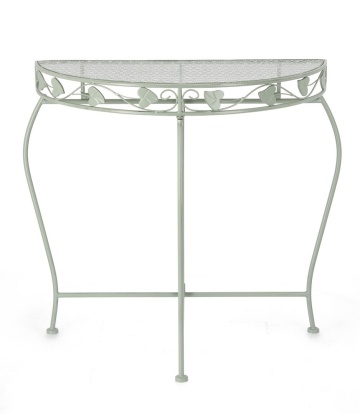 Set de 2 console Harriet, din oțel vopsit electrostatic, salvie, 75x36x75 cm - Img 3