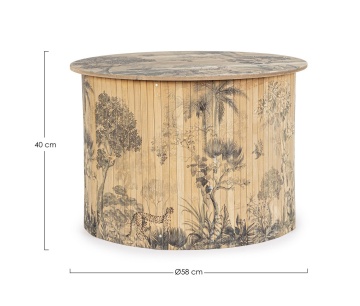 Set de 2 măsuțe de cafea rotundă Namika, din bambus, diametru 58 cm, înălțime 40 cm - Img 2