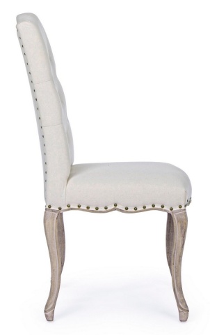 Set de 2 scaune Diva, căptușite, cadru din lemn și tapițerie din textil, albe, 51x53x99 cm - Img 5