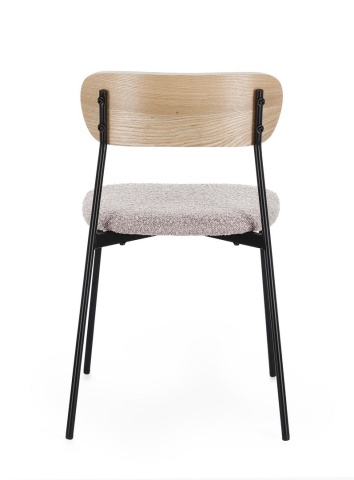 Set de 2 scaune Genevieve, tapițerie bouclé, gri, 46x49x76.5 cm - Img 5