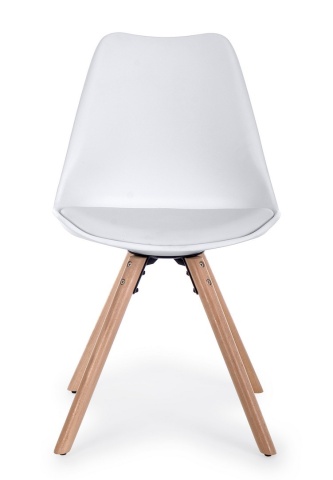 Set de 2 scaune New Trend, din plastic și lemn de fag, alb, 54x49x83.5 cm - Img 3