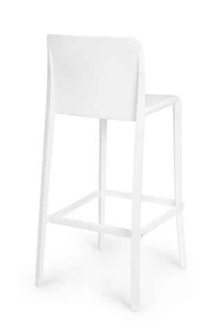 Set de 4 scaune de bar Chloris, din polipropilenă, alb, 48x44x102 cm - Img 2