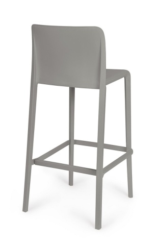 Set de 4 scaune de bar Chloris, din polipropilenă, gri, 48x44x102 cm - Img 2