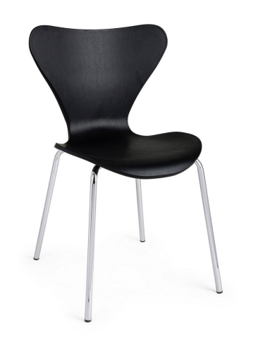 Set de 4 scaune moderne Tessa, plastic și metal, negru
