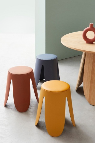 Set de 4 taburete Imogen, teracotă, diametru 37 cm, înălțime 47 cm - Img 5