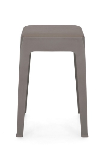 Set de 6 taburete cu șezut din piele ecologică, gri închis, 33x33x47 cm - Img 2