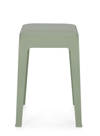 Set de 6 taburete cu șezut din piele ecologică, verde salvie, 33x33x47 cm - Img 2