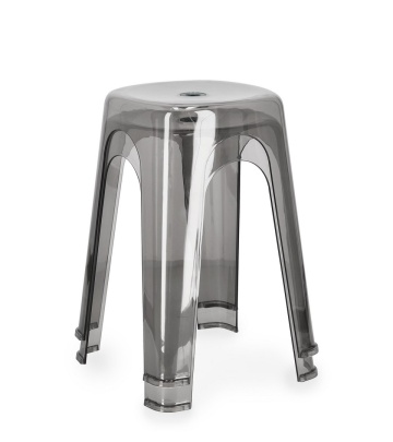 Set de 6 taburete Sonny, din plastic gri transparent, 34.5x34.5x46.5 cm - Img 4