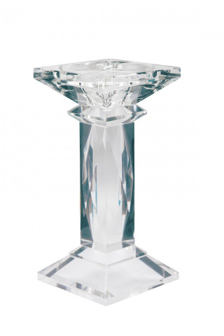 Suport lumanare din sticla de cristal Petunia I, transparent - Img 4