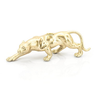 Suport lumanare pantera Raja, gold - Img 1