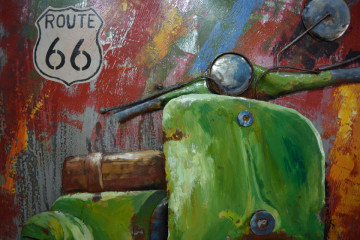 Tablou din metal Motorroller 80cm x 80cm - Img 2