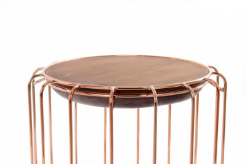 Taburet tapitat/masuta de cafea rotund/a Comfortable 50x50x45 cm lila - Img 6