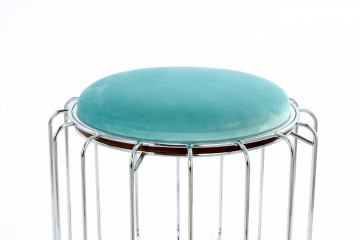 Taburet tapitat/masuta de cafea rotund/a Comfortable 50x50x45 cm albastru deschis - Img 8
