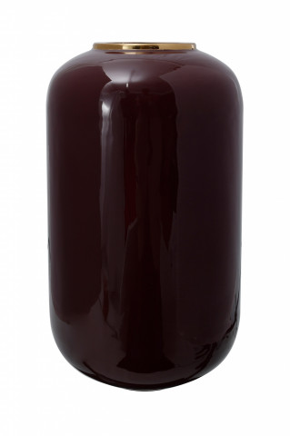Vaza din fier Art Deco, bordo / auriu 24x24x48,5 cm