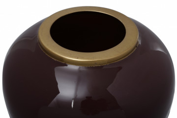 Vaza din fier Art Deco, bordo / auriu 24x24x48,5 cm - Img 3