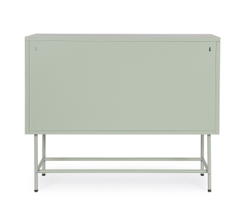 Vitrina Carey, 2 uși, din oțel, verde salvie, 110x43x90 cm - Img 3