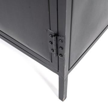 Vitrina din metal si sticla cu 2 usi 93x47 cm neagra - Img 2