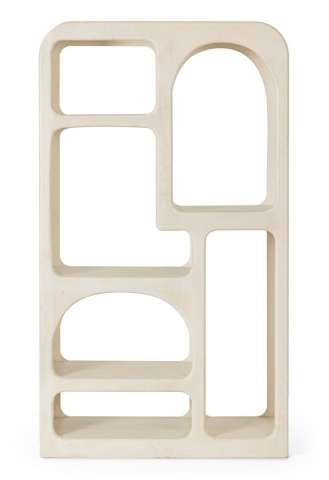 Bibliotecă Cairo din lemn de mango cu 6 rafturi alba 160 cm - Img 4