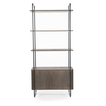 Bibliotecă din lemn de mango James 2 usi 96x46x210 cm maro