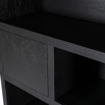 Bibliotecă din lemn de stejar Helsinki 150x220cm neagra - Img 2