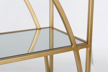 Biblioteca Elenor cu structură metalică și rafturi din sticlă 151,5 cm - Img 4