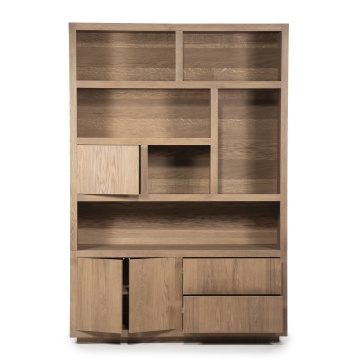 Biblioteca Helsinki din lemn de stejar maro deschis 150x220 cm - Img 2
