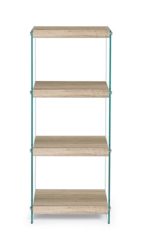 Bibliotecă Kenya cu 4 rafturi MDF si sticla 100,5 cm - Img 3
