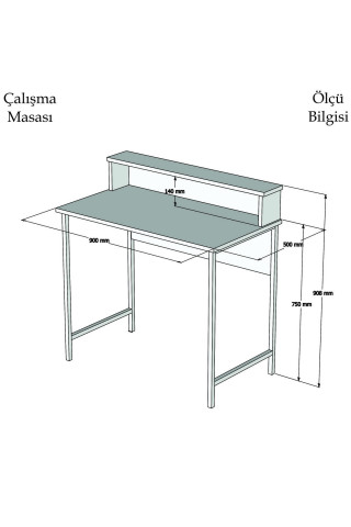 Birou din pal melaminat Uso nuc si negru 90 cm - Img 4