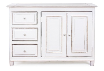 Bufet Colette, cu 2 uși și 3 sertare, din lemn masiv de mango, finisaj vopsit, 120 x 45 x 85 cm - Img 3